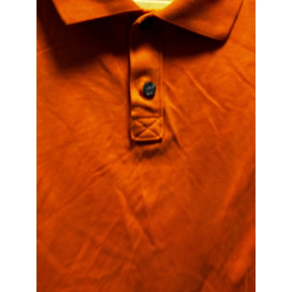 Banana Republic Fitted Polo Shirt Size L Fitted Orange Short Sleeve Cotton Mens